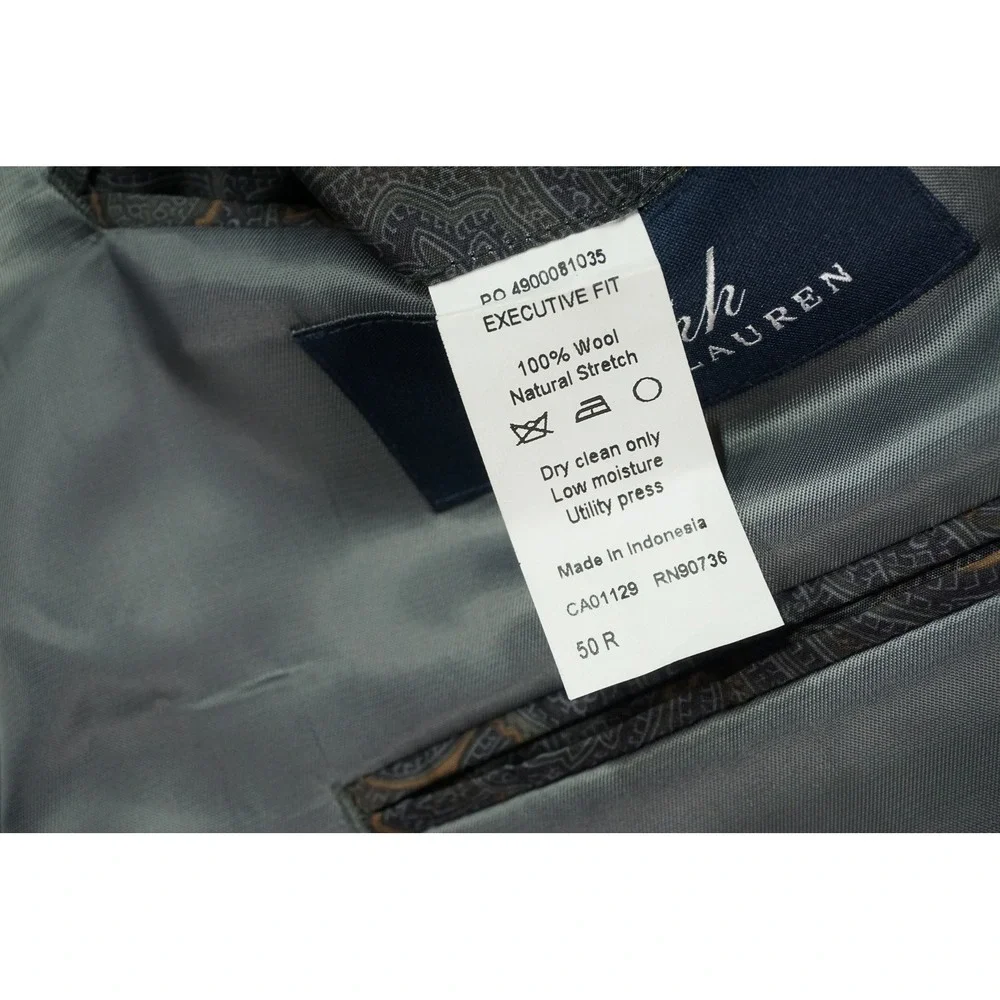 RRL Ralph Lauren Blazer Mens 50R Gray 100% Wool Suit Jacket Sport Coat Executive